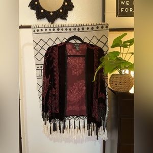 Kimono flapper style Maroon size large